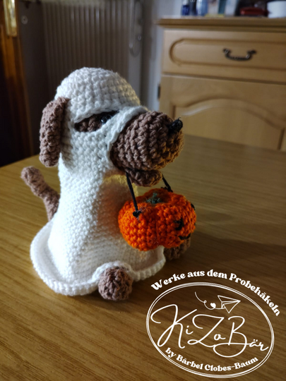 Spooky - Häkelanleitung für einen kleinen Geisterhund
