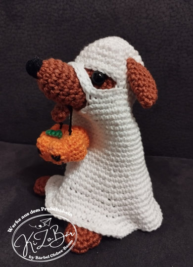 Spooky - Häkelanleitung für einen kleinen Geisterhund