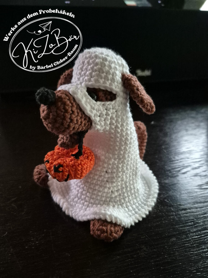 Spooky - Häkelanleitung für einen kleinen Geisterhund