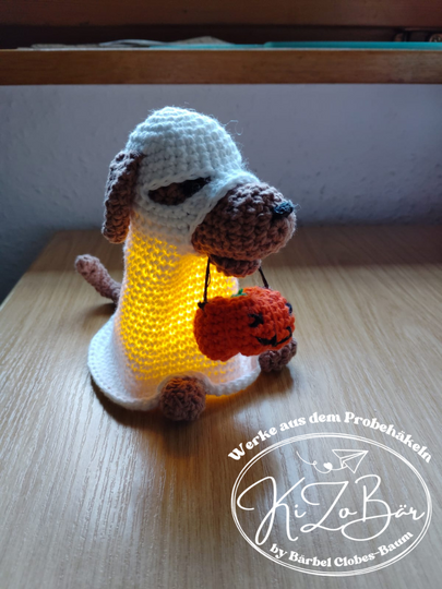Spooky - Häkelanleitung für einen kleinen Geisterhund