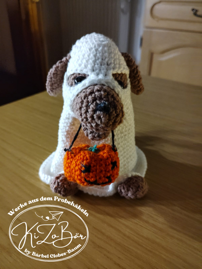 Spooky - Häkelanleitung für einen kleinen Geisterhund