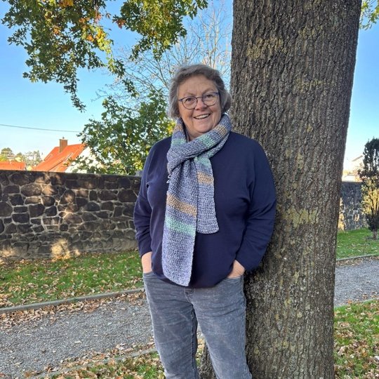 tunesisch gehäkelter Schal "Sturmflut"