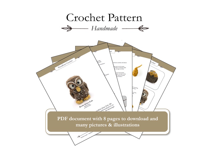 Amigurumi Häkelanleitung in PDF - kleine Eule