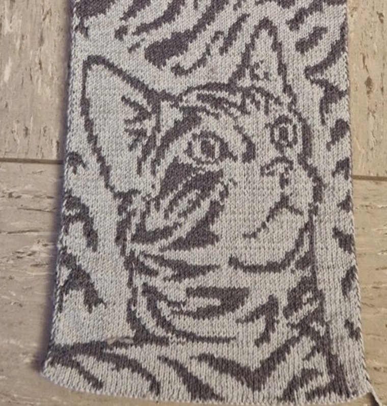 Schal Tigerkatze mit Doubleface gestrickt