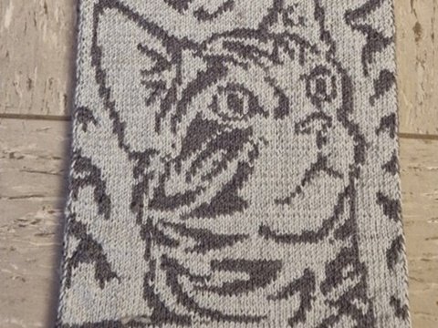 Schal Tigerkatze mit Doubleface gestrickt