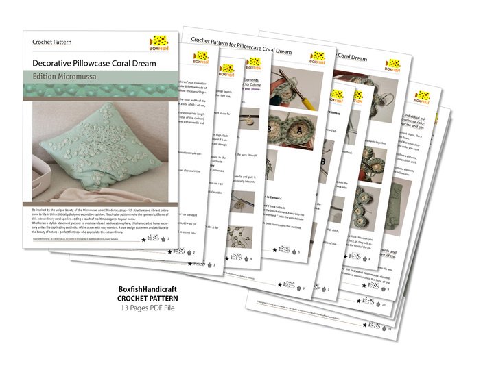 Häkelanleitung Kissenbezug Korallentraum Edition Micrumussa