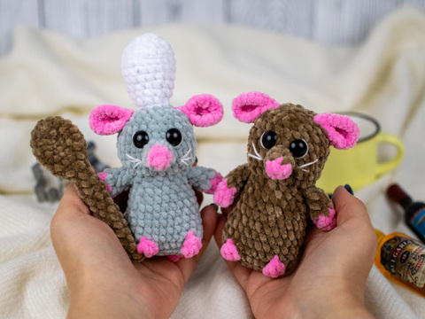 Two Little Chef Mice Crochet Pattern – Easy Amigurumi PDF Tutorial