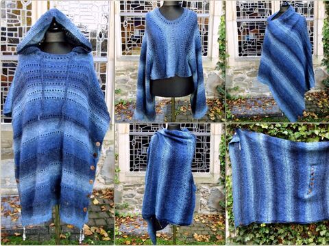 Versa Poncho, vertical, horizontal, diagonal wearable, removable hoodie