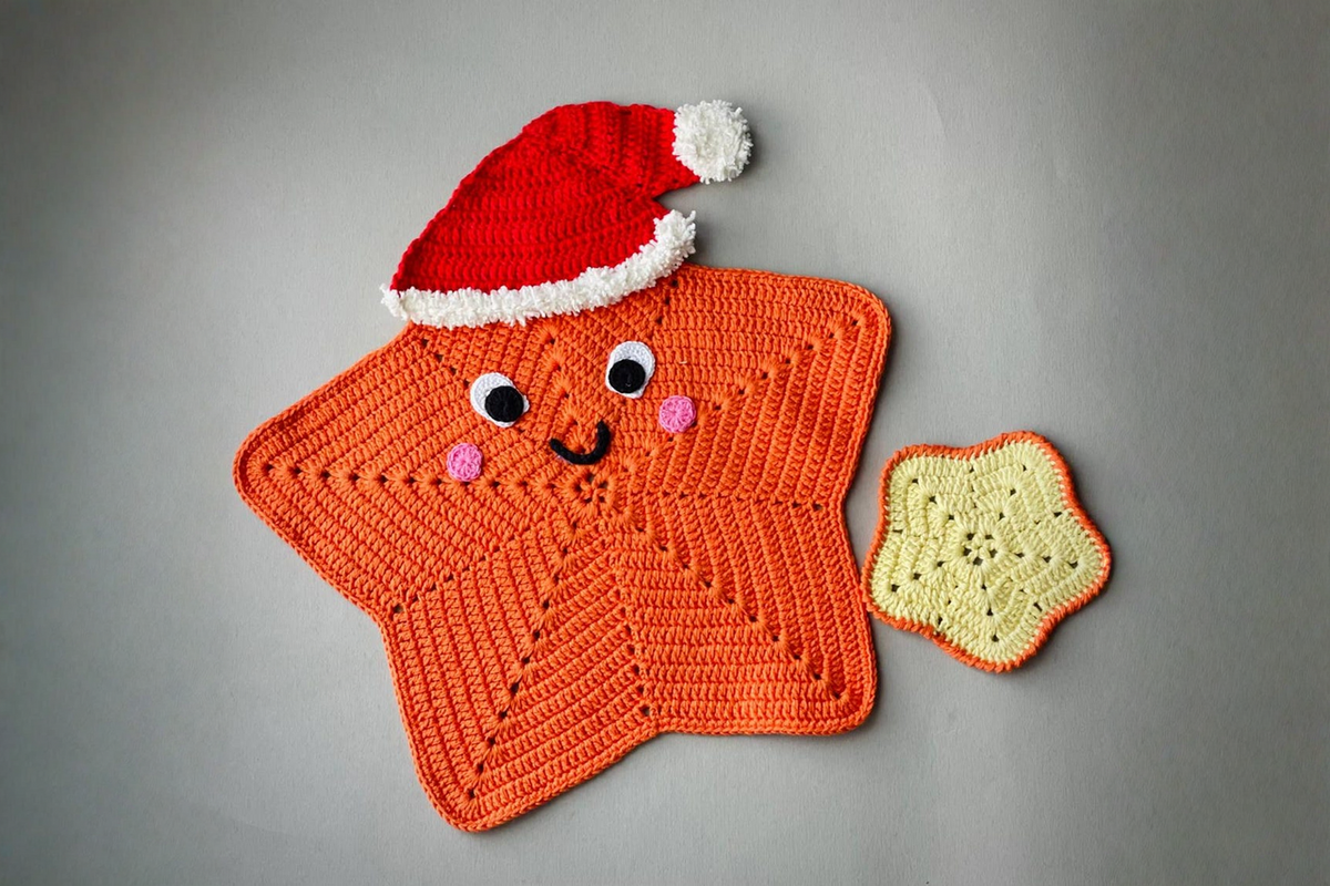 Häkelanleitung Stern-Tischset für die Weihnachtstischdekoration