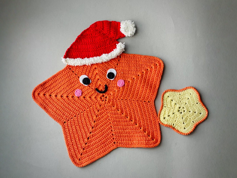 Crochet Pattern Star Placemat for Christmas Table Decor