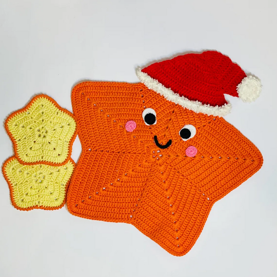 Crochet Pattern Star Placemat for Christmas Table Decor
