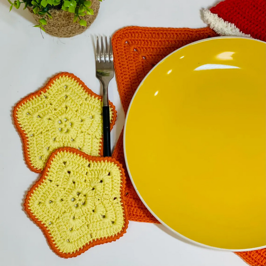 Crochet Pattern Star Placemat for Christmas Table Decor