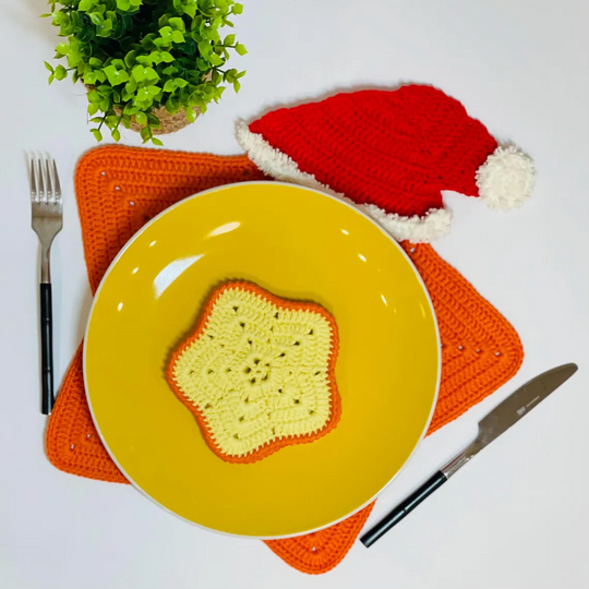 Crochet Pattern Star Placemat for Christmas Table Decor