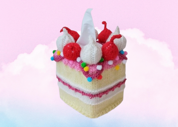 TeaCosyFolk's Cherry Cake Tissue Box Cover Knitting Pattern