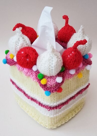 TeaCosyFolk's Cherry Cake Tissue Box Cover Knitting Pattern