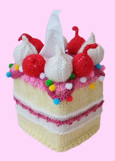 TeaCosyFolk's Cherry Cake Tissue Box Cover Knitting Pattern