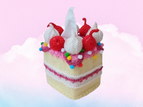 TeaCosyFolk's Cherry Cake Tissue Box Cover Knitting Pattern