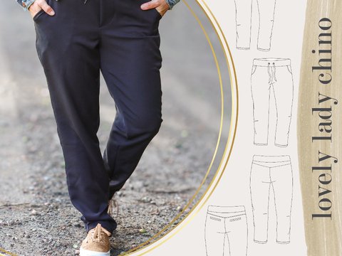 lovely lady chino 34-56 Damenhose Businesshose Hosenschnitt Jogginghose