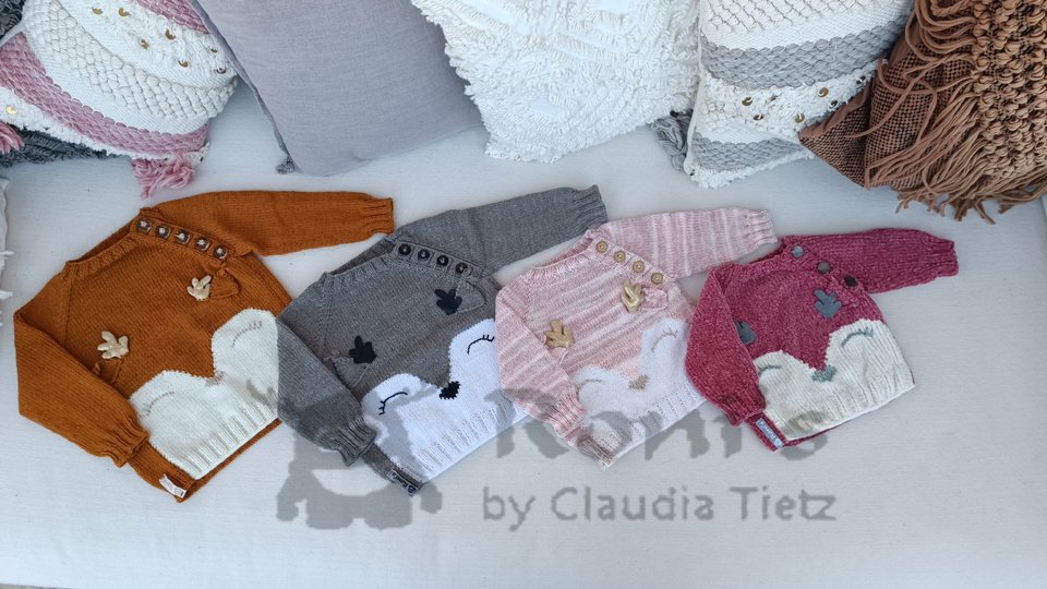 Daisy Deer: Anleitung zum Stricken von Pullovern mit Rehmotiv