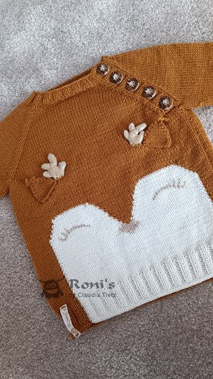 Daisy Deer: Anleitung zum Stricken von Pullovern mit Rehmotiv