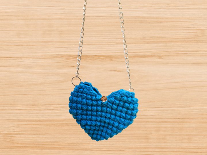 Crochet Heart Bag Pattern PDF + Video Tutorial – Beginner-Friendly Design