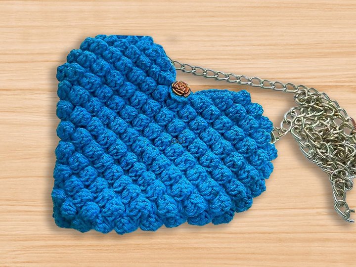 Crochet Heart Bag Pattern PDF + Video Tutorial – Beginner-Friendly Design
