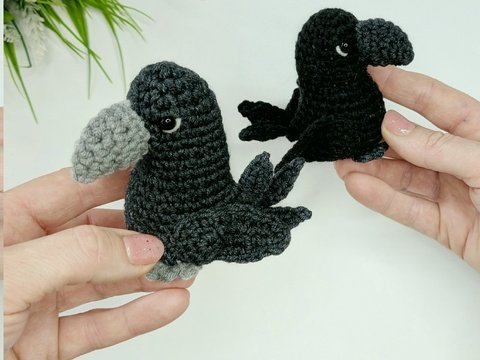 Crochet Crow Amigurumi Pattern, Crochet Bird Pattern