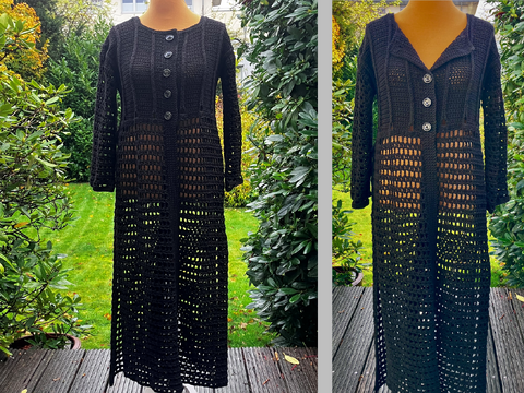 Longcardigan „Gothik-mode“ - Häkelanleitung