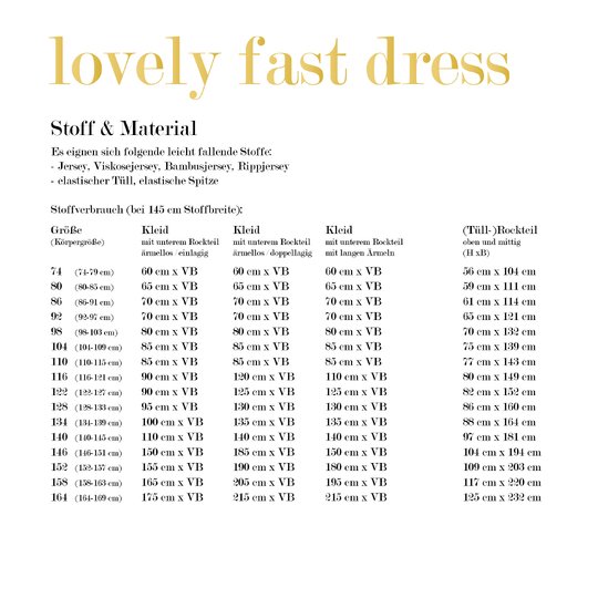 lovely fast dress 74-164 Kleid Festkleid Drehkleid Tüllkleid