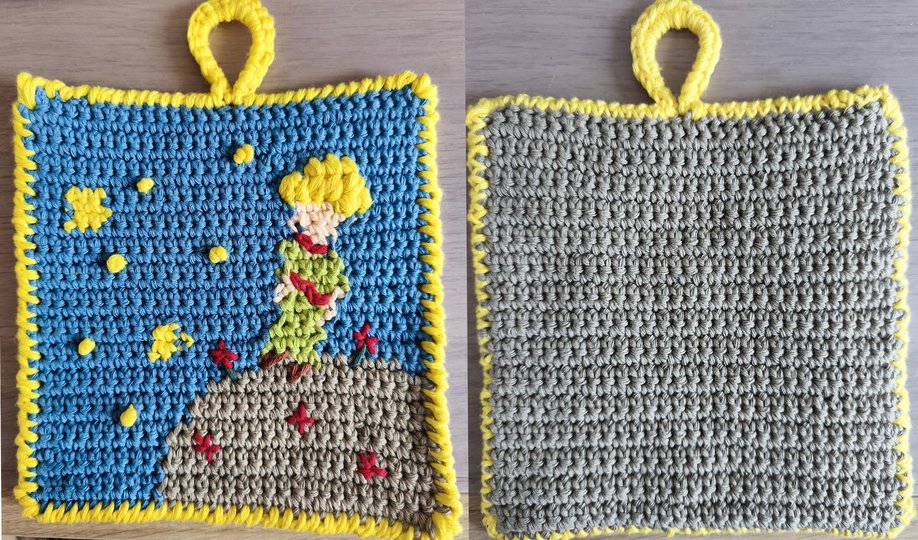 Häkelanleitung Topflappen & Granny Squares – Der kleine Prinz (2 Motive)