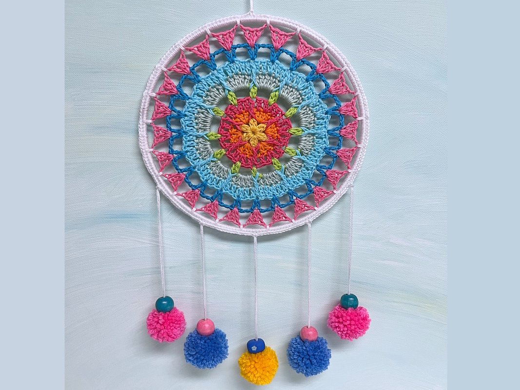 Crochet Pattern Dreamcatcher Starflower, Boho Home decor, PDF US terms - Image 4