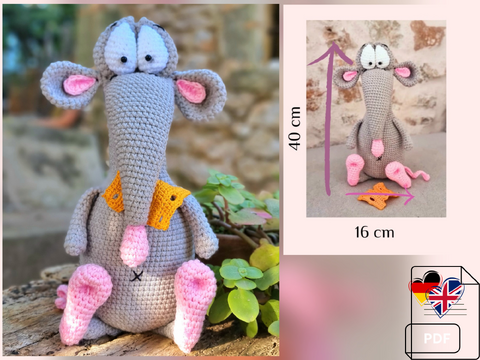 P6 Rat Crochet Pattern PDF in English and German.
