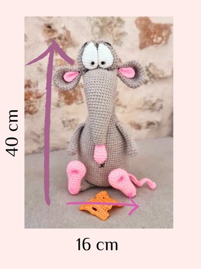 P6 Rat Crochet Pattern PDF in English and German.