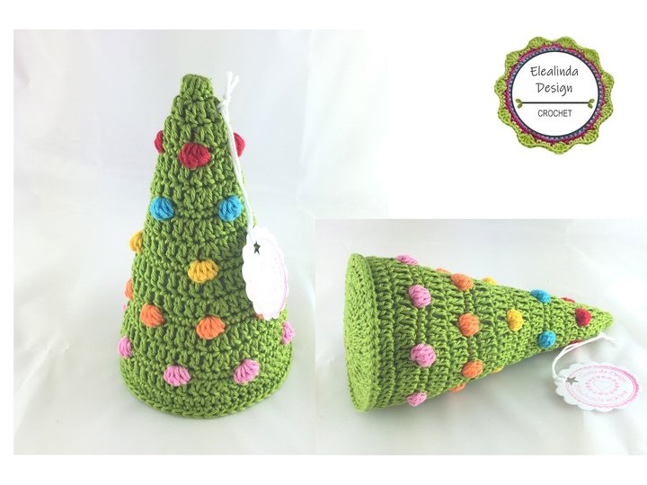 Häkelanleitung Tannenbaum 2 Varianten: Noppen + Streifen, Weihnachtsdeko