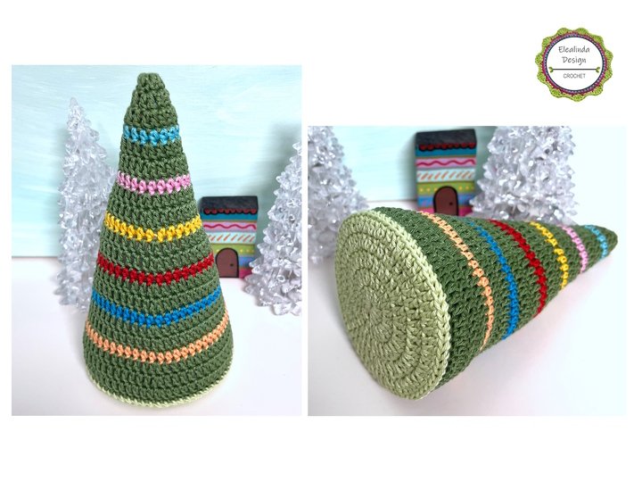 Häkelanleitung Tannenbaum 2 Varianten: Noppen + Streifen, Weihnachtsdeko