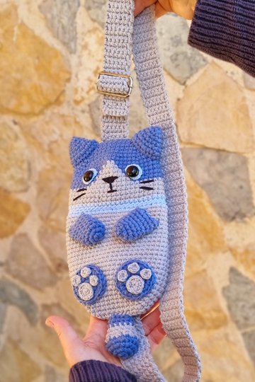 T15 Umhängetasche "Katze" (slip) PDF auf Englisch und Deutsch