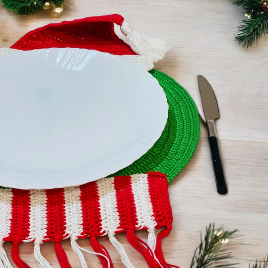 Häkelanleitung Weihnachtsd-Platzdeckchen für weihnachtliche Tischdekoration