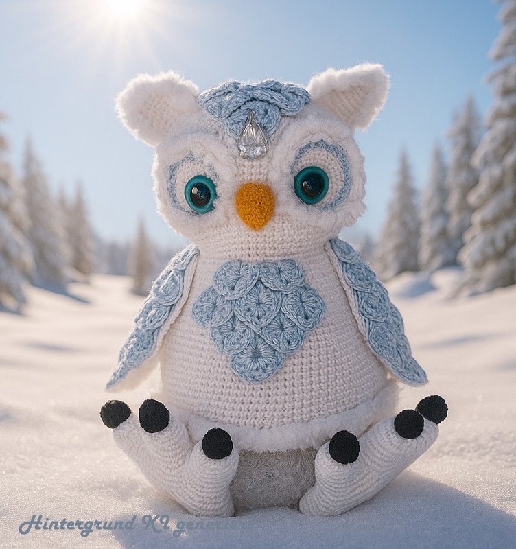 Winterlampe Schneeeule Luna, Häkelanleitung - Bild 8