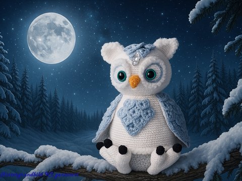 Winterlampe Schneeeule Luna, Häkelanleitung