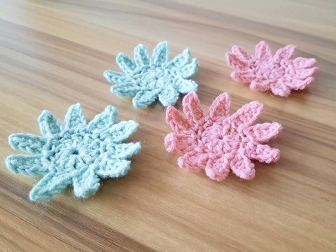 PDF Häkelanleitung "Blumen-Applikation Flora" Deutsch