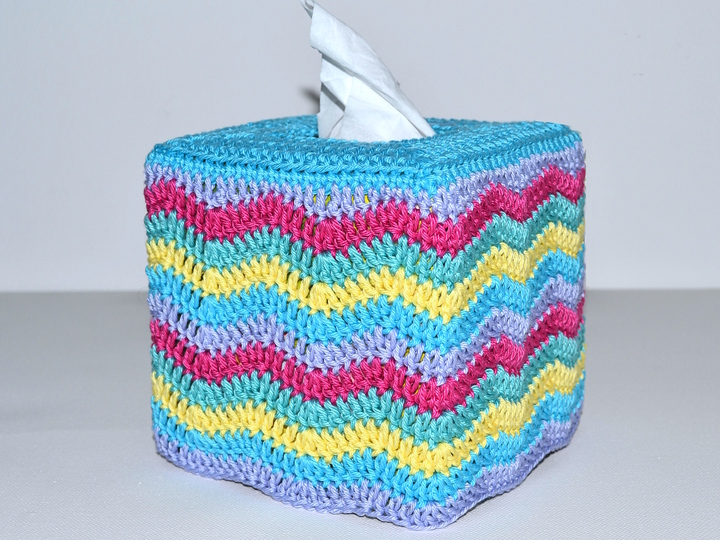 Häkelanleitung Tücherboxhülle „Waves“, Hülle für Tücherbox, 2 Größen/Formen