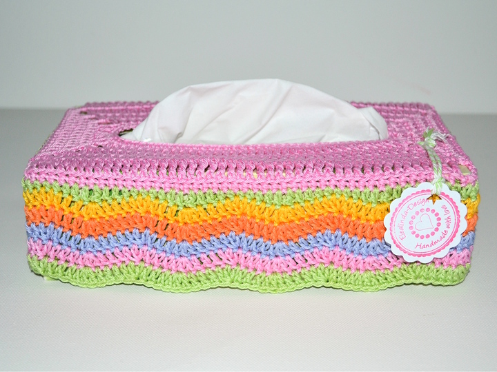 Häkelanleitung Tücherboxhülle „Waves“, Hülle für Tücherbox, 2 Größen/Formen