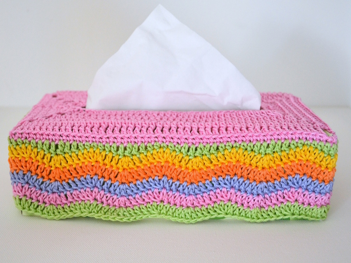 Häkelanleitung Tücherboxhülle „Waves“, Hülle für Tücherbox, 2 Größen/Formen