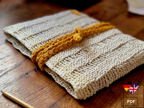 T12 Häkelanleitung. Hülle, Tablet-Tasche für Laptop, Buch, Album.