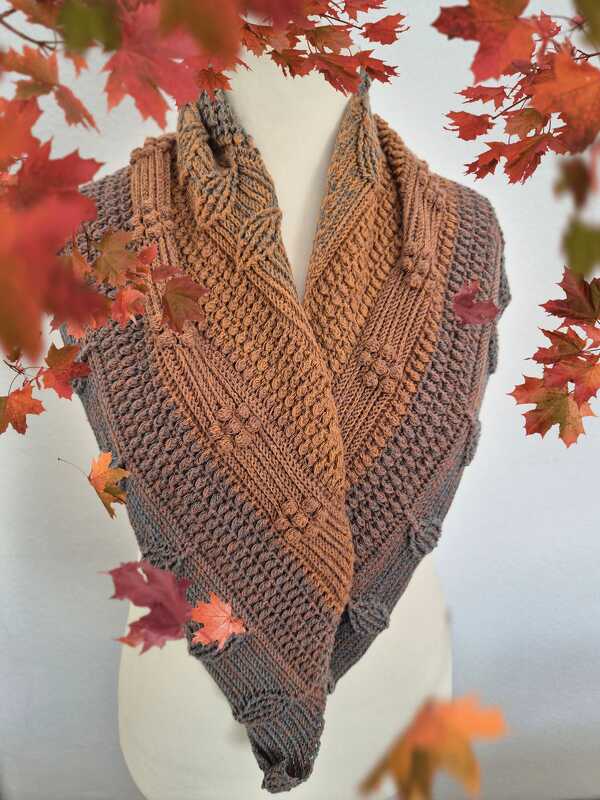 tiefes Dreieckstuch - Herbstfarben