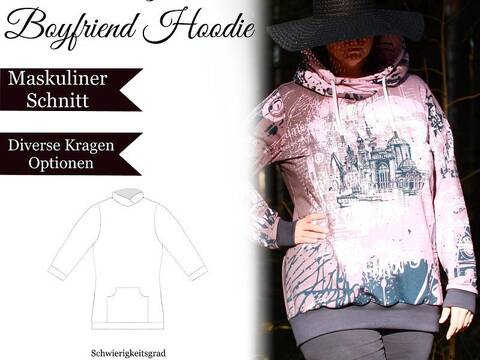 Sannys Boyfriend Hoodie- Gr 32-64 - E-Book und Nähanleitung