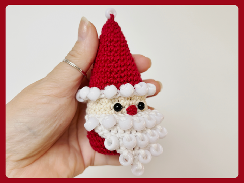 Beaded Crochet Fidget Pattern Santa Claus, Christmas Amigurumi, Fidgettoy