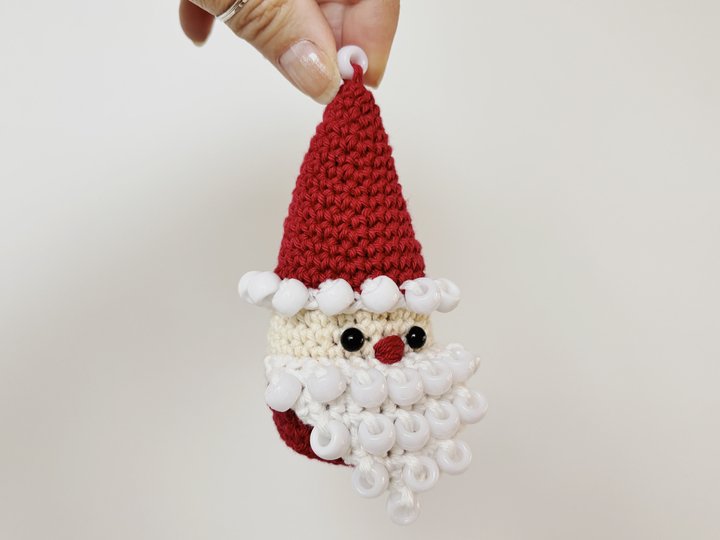 Beaded Crochet Fidget Pattern Santa Claus, Christmas Amigurumi, Fidgettoy