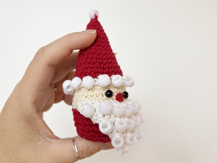 Beaded Crochet Fidget Pattern Santa Claus, Christmas Amigurumi, Fidgettoy