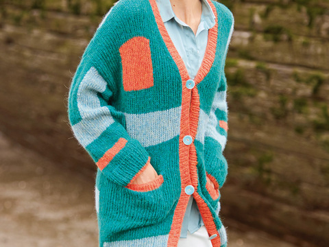 Mantel mit Farbflächen